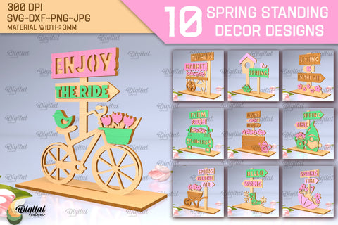 Spring Standing Decor SVG Bundle. Home Decor Laser Cut SVG Evgenyia Guschina 
