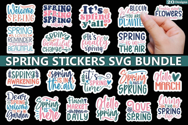 Spring Sticker SVG Bundle SVG akazaddesign 