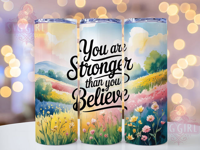 Spring Strength Quote 20oz Tumbler, Inspirational Gift, Sublimation Wrap, Positive Mug, 20oz Tumbler Design, Strength Quote Art, Seasonal Theme Sublimation SvggirlplusArt 