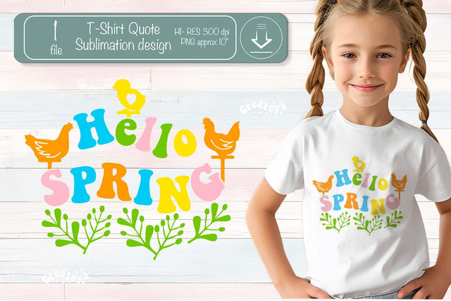 Spring Sublimation Quote Groovy Easter kids t-shirt png Sublimation Createya Design 