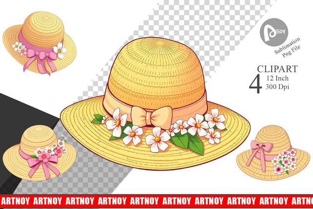 Spring Sun Hat Clipart Sublimation artnoy 