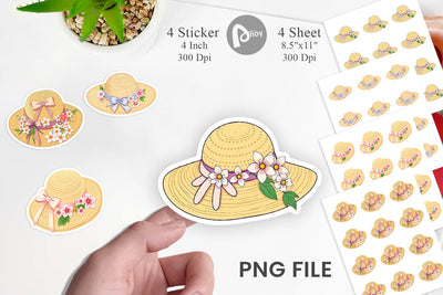 Spring Sun Hat Sticker Sublimation artnoy 