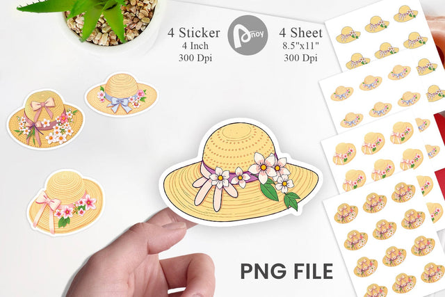 Spring Sun Hat Sticker Sublimation artnoy 