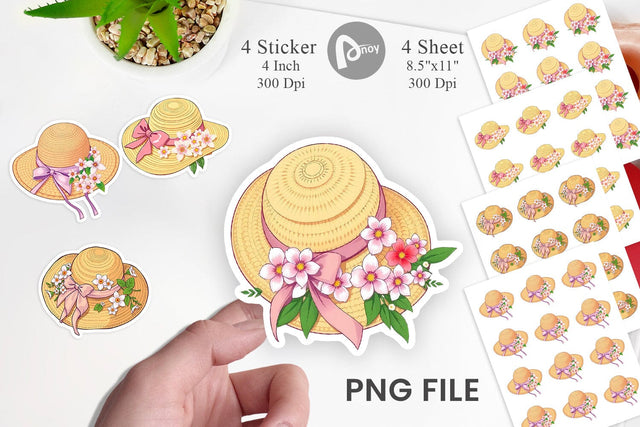 Spring Sun Hat Sticker Sublimation artnoy 
