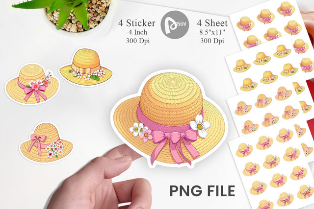 Spring Sun Hat Sticker Sublimation artnoy 