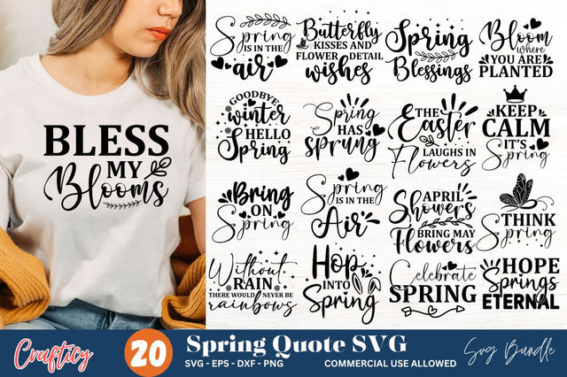 Spring SVG Bundle, Spring Quotes Bundle SVG Designangry 