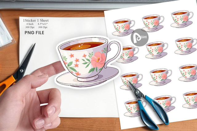 Spring Tea Sticker Sublimation artnoy 
