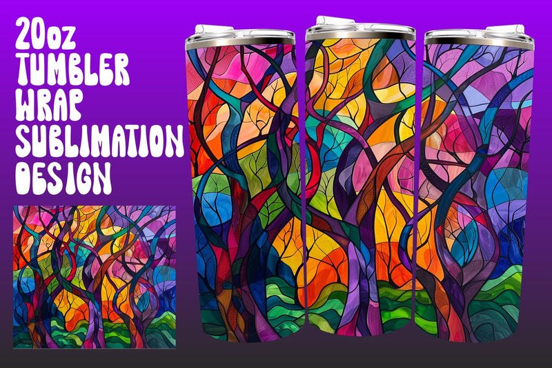 Spring Tree 3D Wrap Tumbler 20oz PNG Sublimation afrosvg 