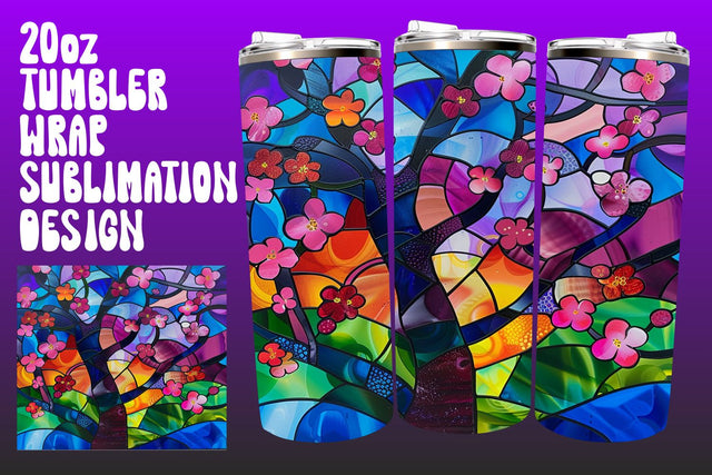 Spring Tree Tumbler Wrap 20oz 3D PNG Sublimation afrosvg 