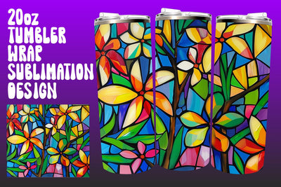 Spring Tree Tumbler Wrap 20oz Glass PNG Sublimation afrosvg 