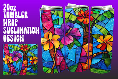 Spring Tree Wrap Stained Glass PNG Sublimation afrosvg 