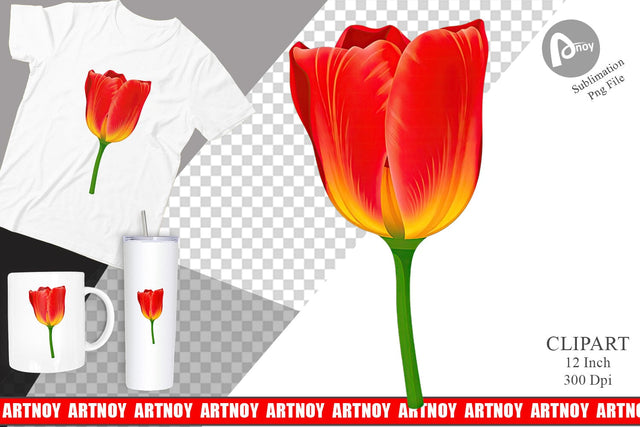 Spring Tulip Clipart Sublimation artnoy 