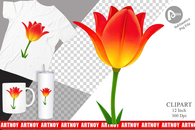 Spring Tulip Clipart Sublimation artnoy 