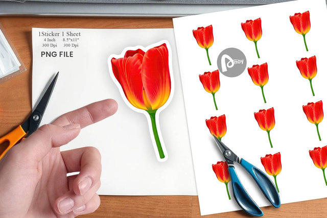 Spring Tulip Sticker Sublimation artnoy 