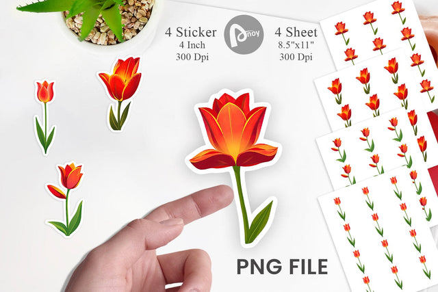 Spring Tulip Sticker Sublimation artnoy 
