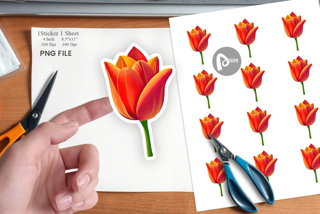 Spring Tulip Sticker Sublimation artnoy 