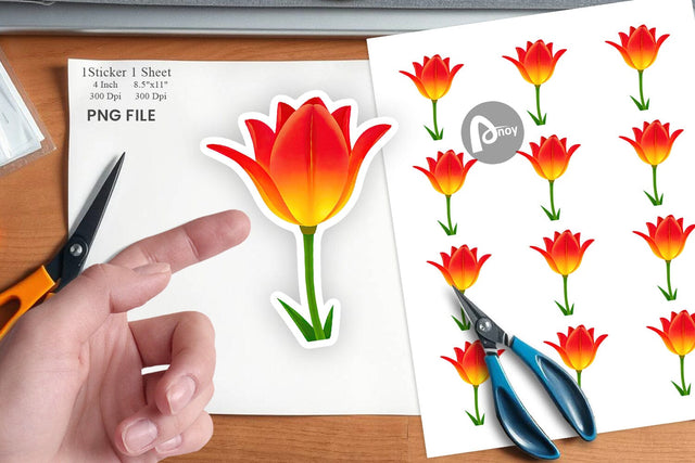 Spring Tulip Sticker Sublimation artnoy 