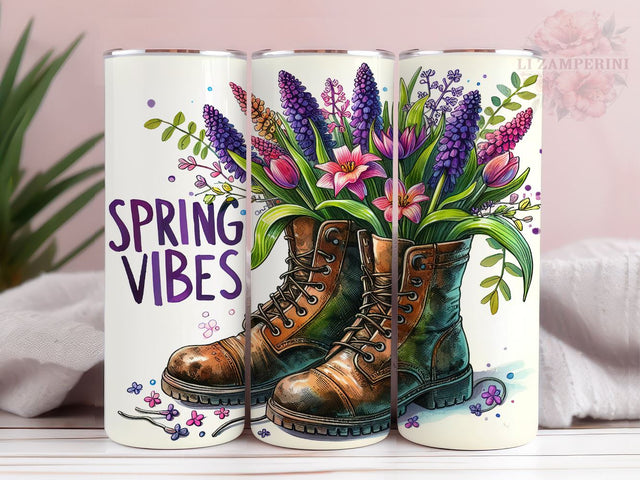 Spring Tulips In Boots 20oz Tumbler Wrap PNG, Gift For Mama Tumber Png, Straight & Tapered Tumbler Wrap, Instant Digital Download Sublimation Li Zamperini 