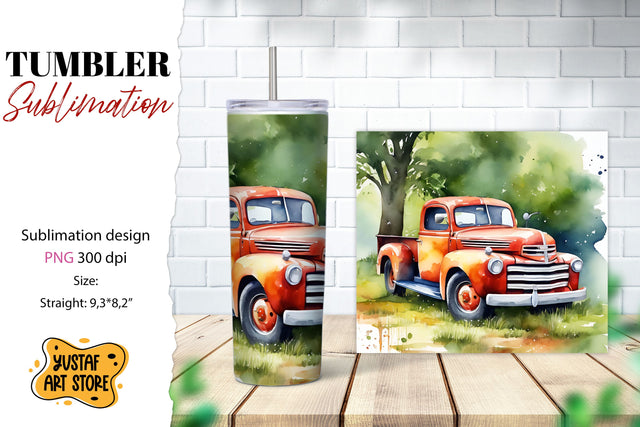 Spring tumbler. Spring truck sublimation design Sublimation Yustaf Art Store 