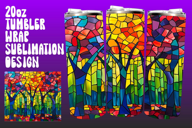 Spring Tumbler Wrap 20oz 3D Tree PNG Sublimation afrosvg 