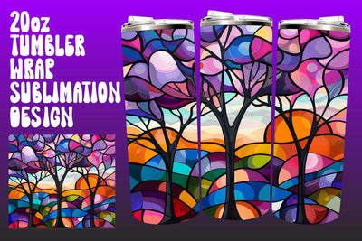 Spring Tumbler Wrap 20oz 3D Tree PNG Sublimation afrosvg 