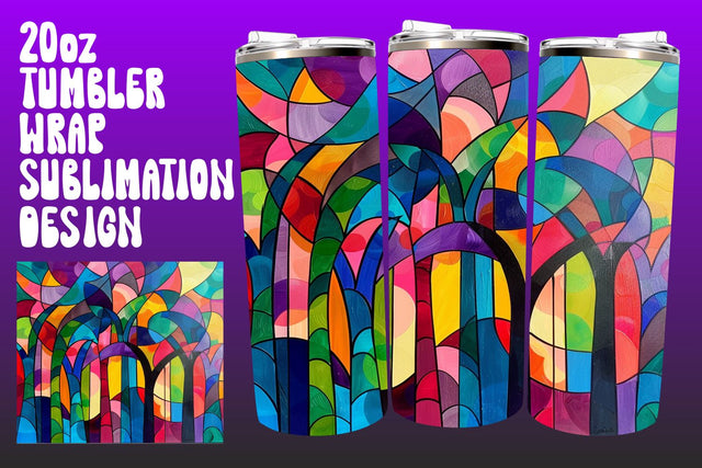 Spring Tumbler Wrap 20oz Glass Tree PNG Sublimation afrosvg 