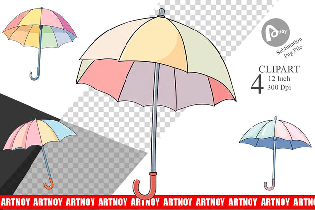 Spring Umbrella Clipart Sublimation artnoy 
