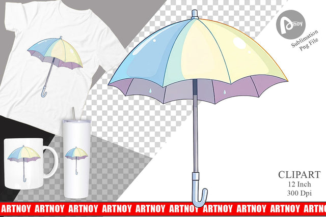 Spring Umbrella Clipart Sublimation artnoy 