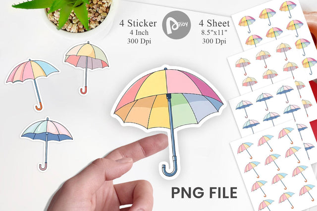Spring Umbrella Sticker Sublimation artnoy 