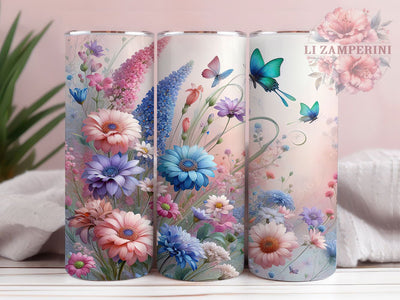 Spring Vibe Flower 20oz Tumbler, Flower Lover Cup Wrap, Spring Vibe Design, Sublimation Tumbler Wrap, 20Oz Tumbler Design, Artistic Floral Cup, Stylish Spring Flower Wrap Sublimation Li Zamperini 