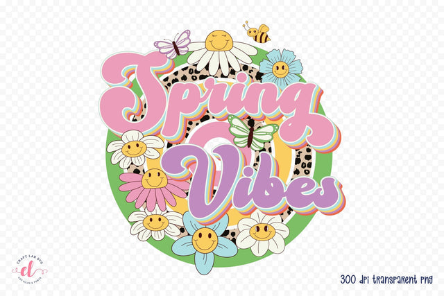 Spring Vibes - Retro Spring Sublimation Sublimation CraftLabSVG 