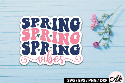 Spring vibes Sticker SVG SVG akazaddesign 
