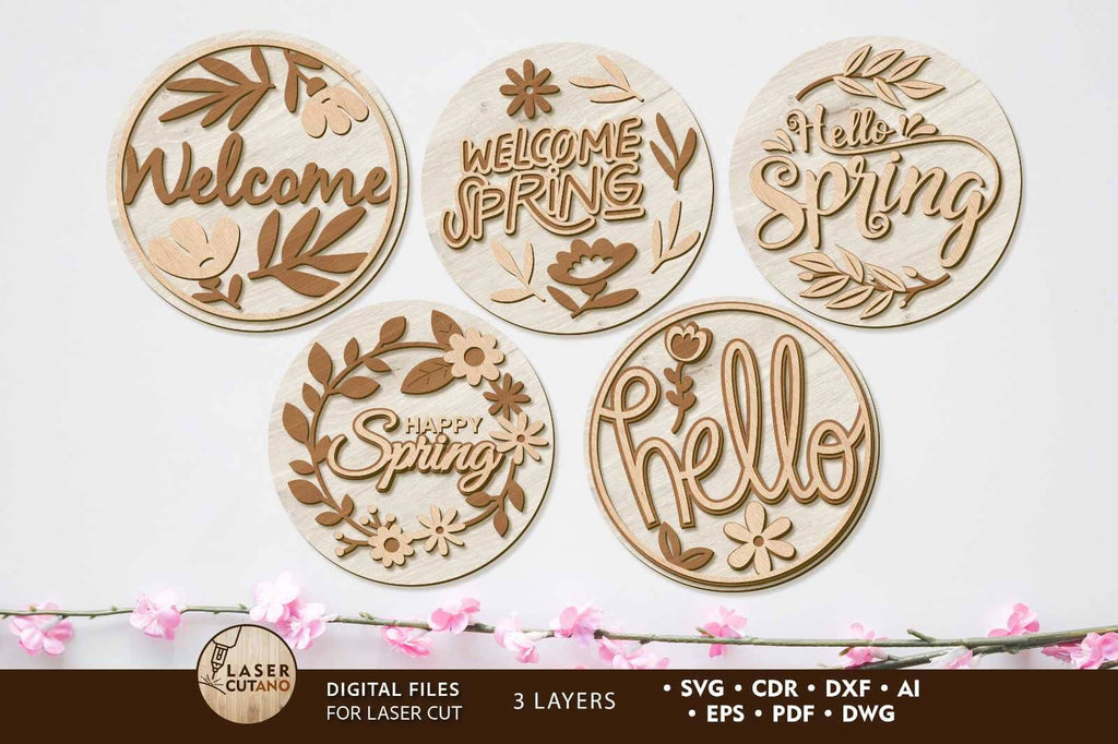 Spring Wall Panels Set, Multilayer Templates - So Fontsy