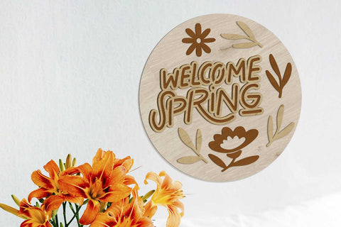 Spring Wall Panels Set, Multilayer Templates SVG LaserCutano 