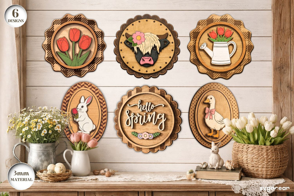 Spring Wall Signs Laser Cut Bundle - So Fontsy