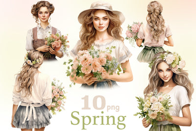 Spring Watercolor Clipart Bundle | Farm PNG Set SVG GlamArtZhanna 