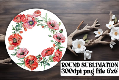 Spring Watercolor Flower Wreath Design Sublimation afrosvg 