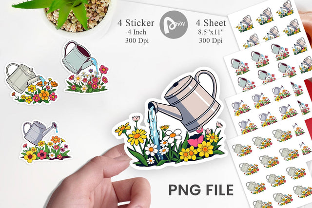 Spring Watering Can Sticker Sublimation artnoy 