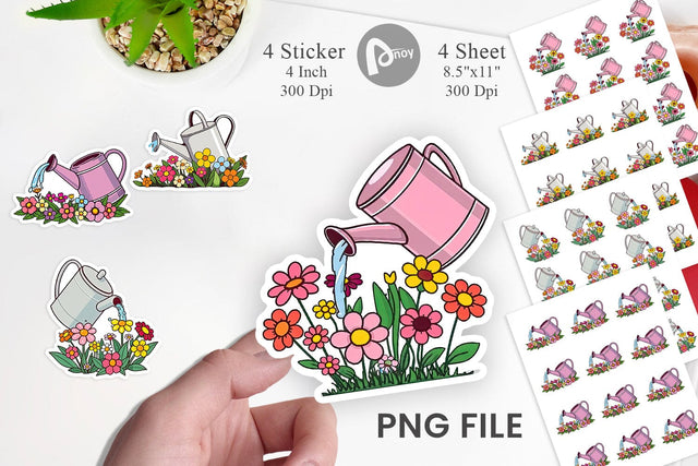 Spring Watering Can Sticker Sublimation artnoy 