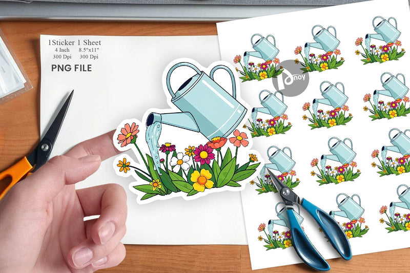 Spring Watering Can Sticker Sublimation artnoy 