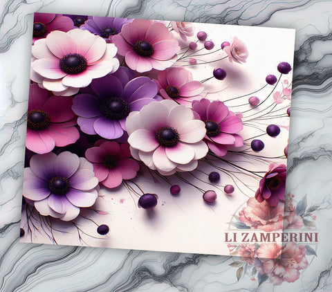 Spring Wildflower 20 oz Skinny Tumbler Sublimation Design, Straight & Tapered Tumbler Png, Flowers Tumbler Png, Digital Download PNG Sublimation Li Zamperini 