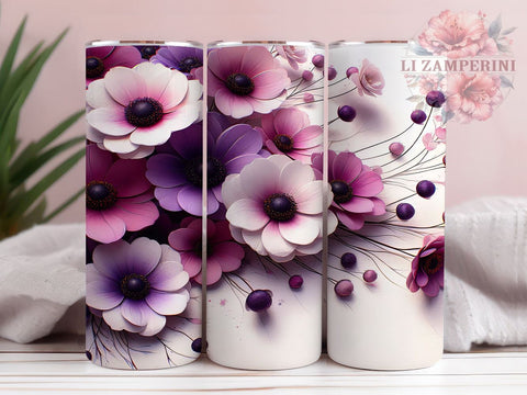 Spring Wildflower 20 oz Skinny Tumbler Sublimation Design, Straight & Tapered Tumbler Png, Flowers Tumbler Png, Digital Download PNG Sublimation Li Zamperini 