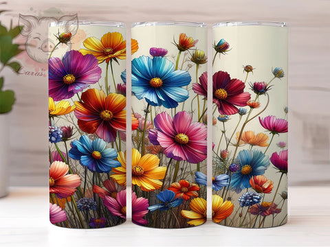 Spring Wildflower 20 oz Skinny Tumbler Sublimation Design, Straight & Tapered Tumbler Png, Wildflowers Tumbler Png, Digital Download PNG Sublimation Lara' s Designs 