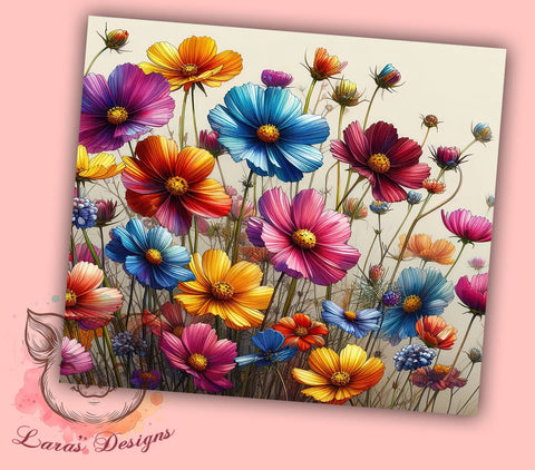 Spring Wildflower 20 oz Skinny Tumbler Sublimation Design, Straight & Tapered Tumbler Png, Wildflowers Tumbler Png, Digital Download PNG Sublimation Lara' s Designs 