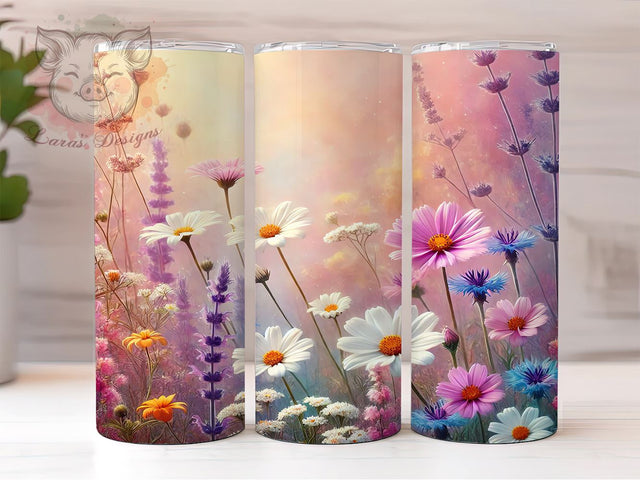 Spring Wildflower 20oz Floral Tumbler, Wildflower Tumbler, Spring Flowers, Floral Design, 20oz Sublimation, Nature Gift, Flower Tumbler, Seasonal Drinkware Sublimation Lara' s Designs 