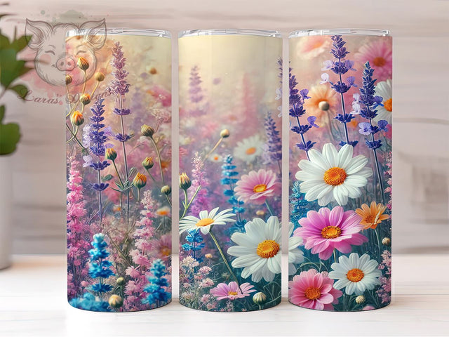 Spring Wildflower 20oz Floral Tumbler, Wildflower Tumbler, Spring Flowers, Floral Design, 20oz Sublimation, Nature Gift, Flower Tumbler, Seasonal Drinkware Sublimation Lara' s Designs 