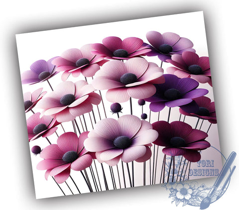 Spring Wildflower 20oz Skinny Tumbler PNG, Flowers Tumbler Sublimation Wrap, Straight & Tapered Tumbler Wrap, Instant Digital Download Sublimation ToriDesigns 