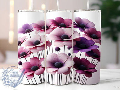 Spring Wildflower 20oz Skinny Tumbler PNG, Flowers Tumbler Sublimation Wrap, Straight & Tapered Tumbler Wrap, Instant Digital Download Sublimation ToriDesigns 