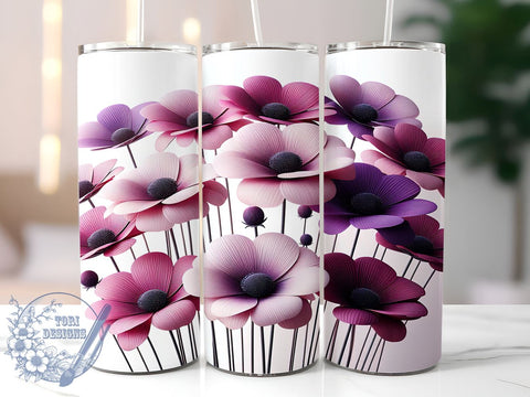 Spring Wildflower 20oz Skinny Tumbler PNG, Flowers Tumbler Sublimation Wrap, Straight & Tapered Tumbler Wrap, Instant Digital Download Sublimation ToriDesigns 