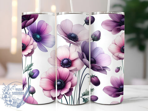 Spring Wildflower 20oz Skinny Tumbler PNG, Flowers Tumbler Sublimation Wrap, Straight & Tapered Tumbler Wrap, Instant Digital Download Sublimation ToriDesigns 